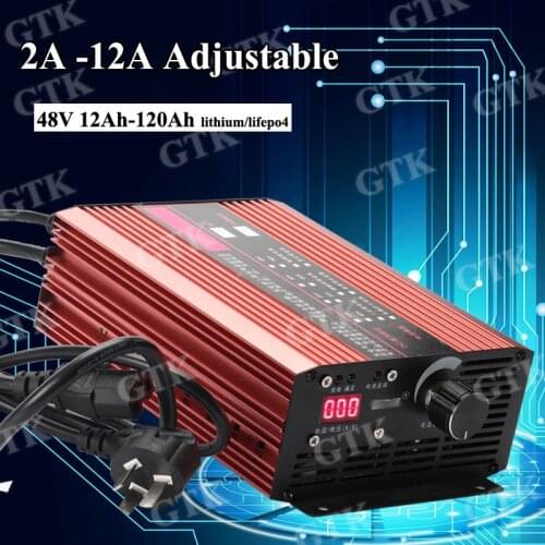 48v 12A charger 2A - 12A Adjustable 13S Lithium lifepo4 LTO charger 48v 5A 8A 9A 10A 11A 12A Adjustable current smart charger