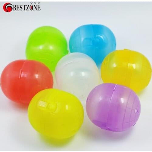 50Pcs/Lot 47x56MM Colorful Plastic Full PP Empty Hinged Toy Capsules With Transparency Joined Surprise Ball For Vending Machine