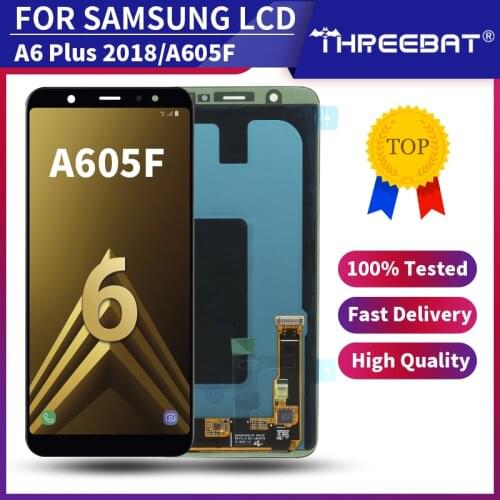 6.0" Super AMOLED For Samsung Galaxy A6 Plus 2018 LCD Display Touch Screen Digitizer Replace Parts For A605 A6+ A605F A605FN LCD