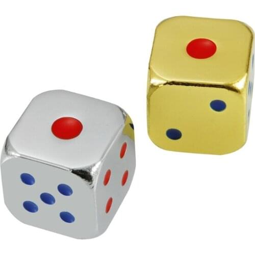 A5KC 2Pcs Color Alloy Dice 6 Sided Dice 18mm Digital Number Cubes Round Coener For Kid Educational Toys DIY Board Games