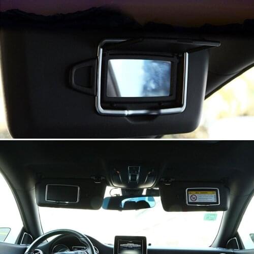 ABS 1PAIR Car Front Make Up Mirror Cosmetic Cover Trim Frame Decoration For Benz A/B/C/E Class ML GLC CLA GLE 2015