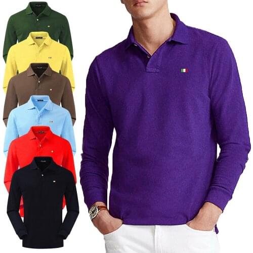 Abundance Flloh Long Sleeve Polos For Men