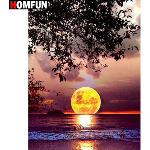 HOMFUN Full Square/Round Drill 5D DIY Diamond Painting "Sunset scenery" Diamond Embroidery Cross Stitch Home Decor Gift