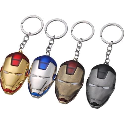 Movie Surrounding Marvel Legends Avengers Key Chain Iron Man Mask Metal Keychain Car Pendant Keyring