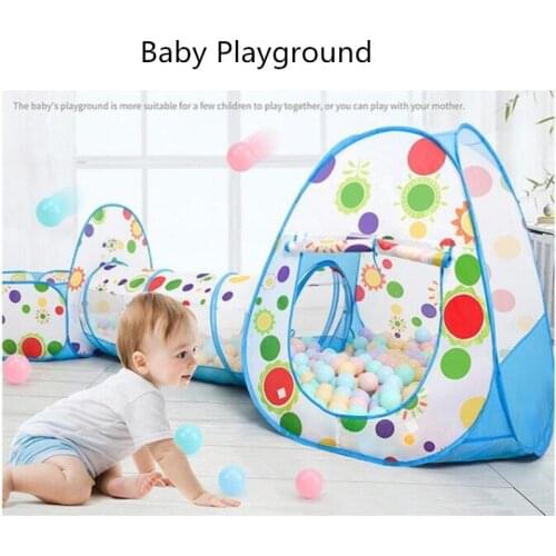 Baby Dry pool Childrens Portable Foldable Colorful Ball Pool Pit Teepee with Crawl Tunnel Basketball Hoop for Newborn Crawling