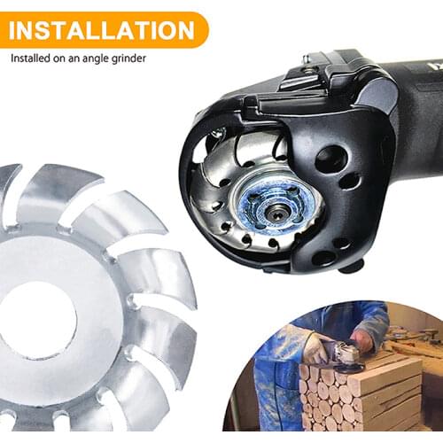 90mm Grinder Shaping Disc 22mm Bore 12 Teeth Manganese Steel Wood Carving Disc Saw Tooth Blade for 125 Angle Grinder Woodworking