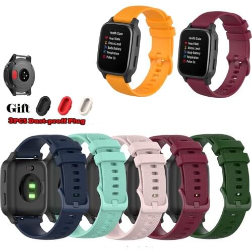 Duszake Wrist Strap For Garmin Venu SQ Silicone Band Replacement Watch Strap With Dustproof Plug For Garmin Venu