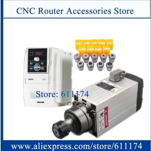 GDZ120*103-4.5 spindle motor 4.5KW ER32 18000rpm air cooled spindle motor + VFD Frequencty inverter + ER32 Collect 2-20mm