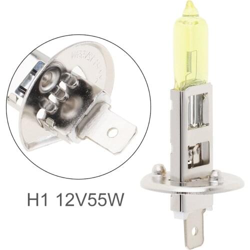 H1 Halogen Lamp 12V H1 55W 2500K Yellow Light Super Bright Car Xenon Halogen Lamp Auto Front Headlight Fog Bulb For Car Vehicle