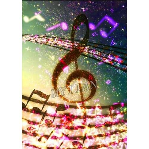Full square/round 5D DIY diamond painting Abstract music Note icon scenery Embroidery Pattern Cross stitch kit mosaic room decor