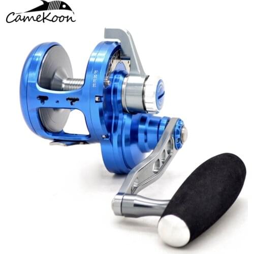 CAMEKOON Slow Jigging Reel PE4#-600M Max Drag 25kg 11BB Drum Reel Full Metal Alloy reel Offshore Deep-Sea Fishing Trolling Reel
