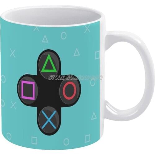 Playstation Controls Coffee Mugs 330ml Creative Travel Mug and Cup Office Drinkware Mugs Tazza Playstation Controls Green Red Bl