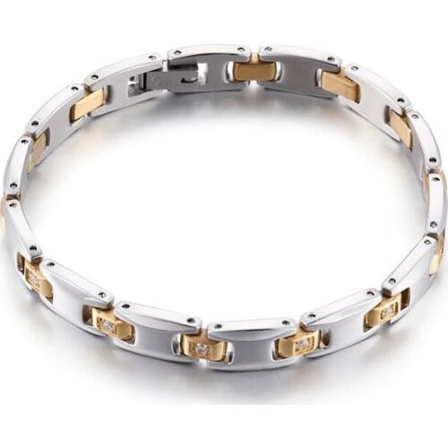 Titanium steel Korean bracelet popular jewelry inlaid bracelet