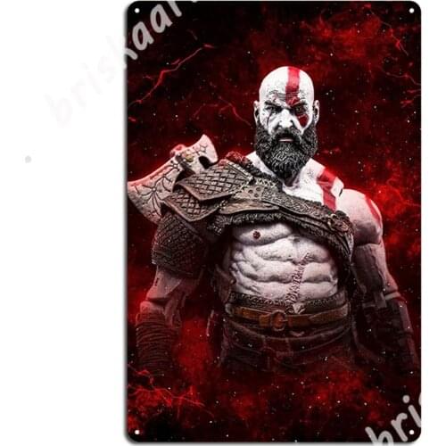 Kratos God Of War Metal Signs Customize Wall Decor Club Bar Club Party Tin sign Posters