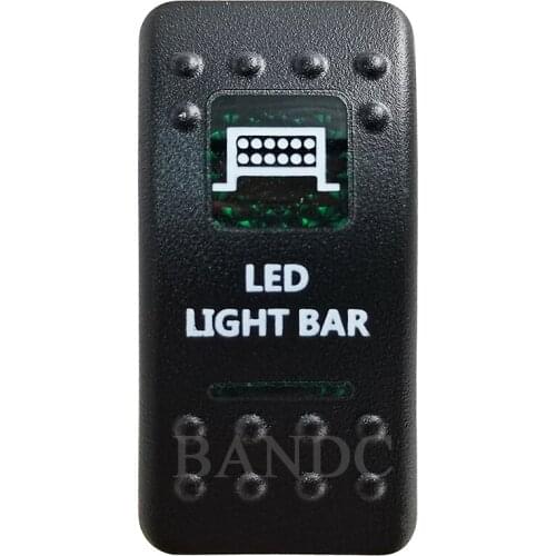 Cover Cap Only！LED LIGHT BAR Rocker Switch Cover Green Window Labeled for Car Boat Truck Carling ARB Control Cap Accessories