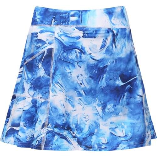 Summer Womens Workout Running Gym Skort Sport Skirts High Waist Mini Skirts Side Pockets A-line Skirt Attached Built-in Shorts