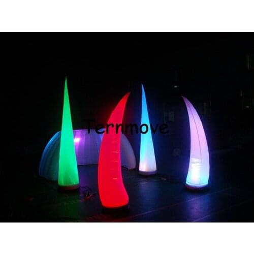 Inflatable lighting tusk inflatable decorative ivory horn Inflatable Mammoth Ivory Cone Lighting Tube LED Tusk for Decoration