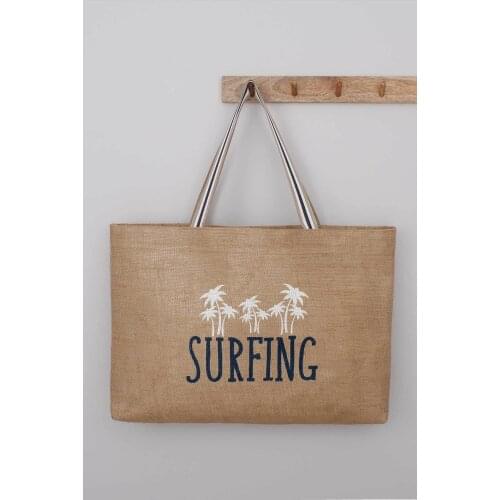 New medium size beach bag fashion women summer jute beach bag shoulder bag top bag shopping bags purse