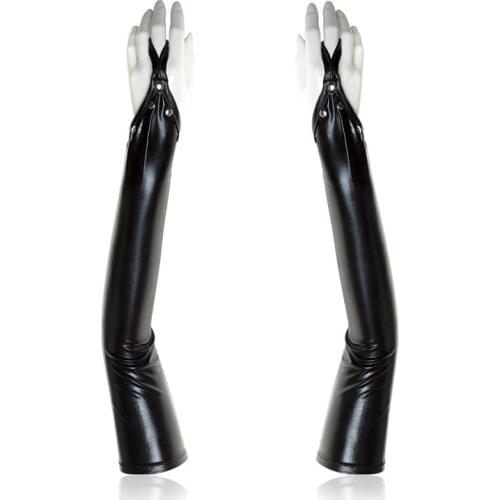 Sexy Women Vintage Exotic Gloves Patent Leather Long Sleeve Glove Adult Sex Accessories Erotic Costumes for BDSM Bondage Sex