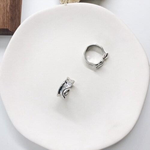 Simple INS Style Opening Ring Personality Geometry Ring Minimalist Retro White Ring Fashion Girl Street Style