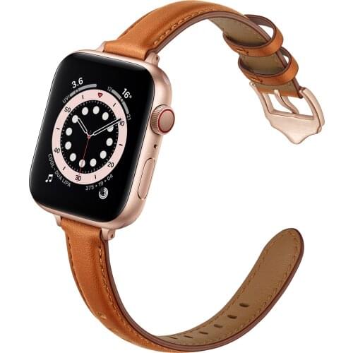 BEAFIRY for Apple Watch Band 40mm 44mm 38mm 42mm Genuine Leather Strap Watchband for iWatch 4 5 6 SE for Women Brown Black Pink