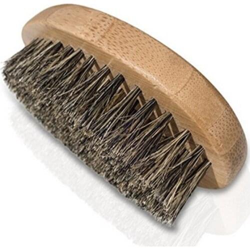 100pcs Boar Bristles Bamboo Beard Brush Mustache Comb can customize logo Men Bamboo brushes