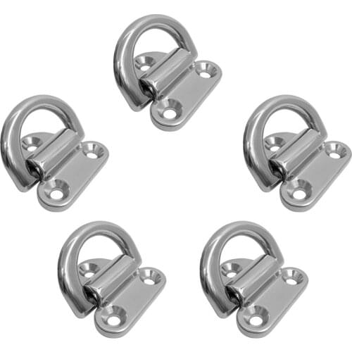 Marine Boat Folding Pad Eye Deck Lashing Ring Staple Cleat Trailer Marine Boat 316 stainless steel