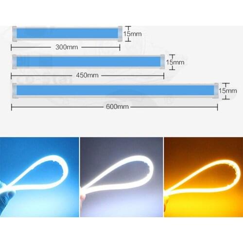4PCS 30cm Car Slim Daytime Running Lights Turn Signal DRL Running bulbs Flowing Headlight LED Strip Light for auto styling