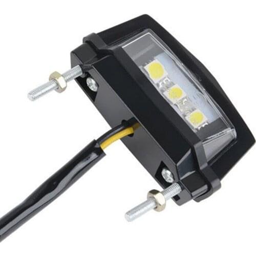 Universal Mini LED License Plate Light Cruiser Chopper Cafe Racer Scooter Old School Bobber Touring Dirt Bike Street Bike