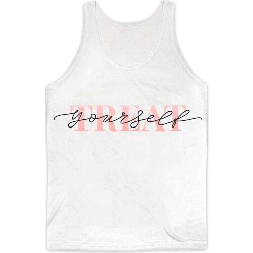 Real USA American Size Treat yourself sublimation printing breathable Tank tops plus size 3XL 4XL 5XL 6XL