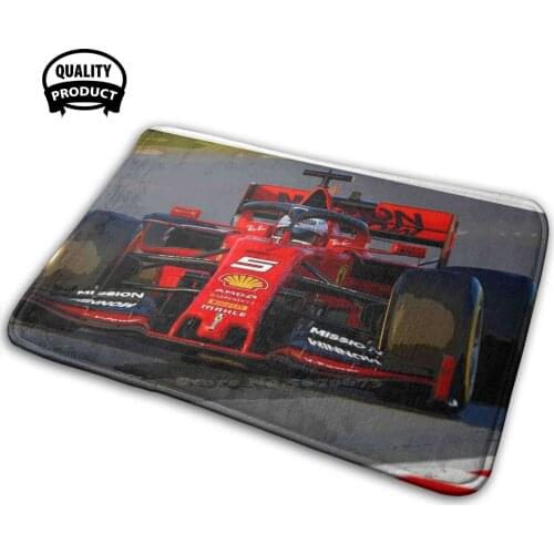 Vettel In His 2019 Formula 1 Car. Soft Interesting Room Goods Rug Carpet Racecar Racing Sports Fia Racingdriver Racing Driver