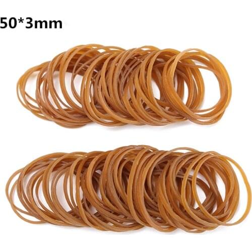 Yellow 50*3mm Elastic Rubber Bands Bank Paper Bills Money Home Office Stretchable Band Sturdy Rubber Elastics Bands