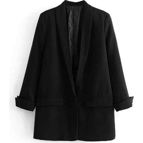2021 Womens Blazer Suit Jacket Coat Casual Solid Color Single Button Coat OL Blazer Suit S-XL 4 Colors