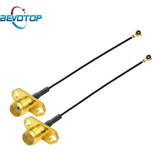 1PCS u.FL IPX IPEX4 MHF4 to SMA / RP-SMA Female 2 Hole Flange Panel Mount RF113 Pigtail for Mini PCI Card Intel WIFI Board