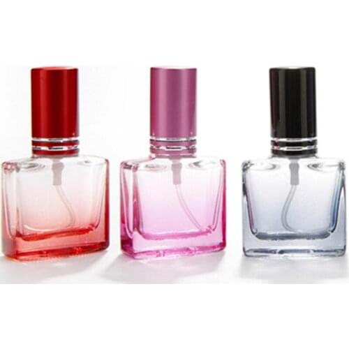 10ML Roll On dispensing small perfume bottle cosmetic color gradient square glass bottle 200pcs/lot