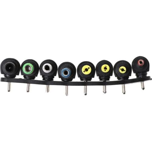 8Pcs Universal DC Power Charger Supply Adapter Jack Plug Connector for Laptop PC