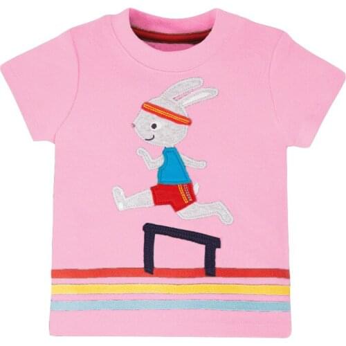 Bambino 2021New Year Pink Tees of Children 2-7 Years Cotton T shirt for Kids Girls Tops Clothing Baby Clothes Child Costume