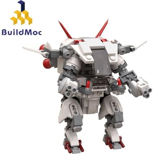 Buildmoc Game White Rabbit Robot Figures 204PCS Bricks MOC Model Building Blocks Toys for Children DIY Learning Toy Kids Gifts