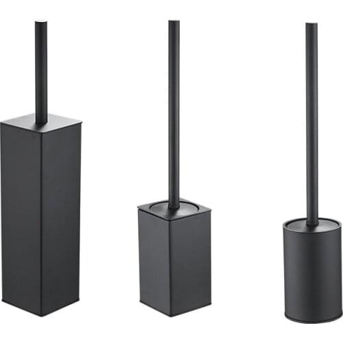 Black Toilet Brush Holder Wall Mounted 304 Stainless Steel Gold Toilet Brush Round Chrome Brush Holder Rack