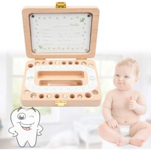 Wooden Photo Frame Fetal Hair Deciduous Tooth Organizer Milk Teeth Storage Box Newborn Baby Souvenirs Gift