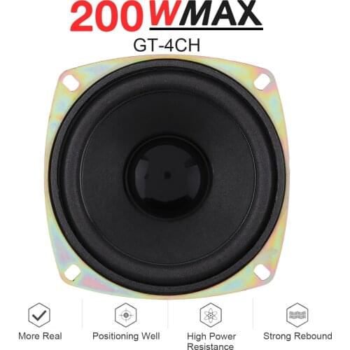 1pcs 4 Inch 200W Car Coaxial Speaker Vehicle Door Auto Audio Music Stereo Full Range Frequency Hifi Speakers For Cars SUV Autos