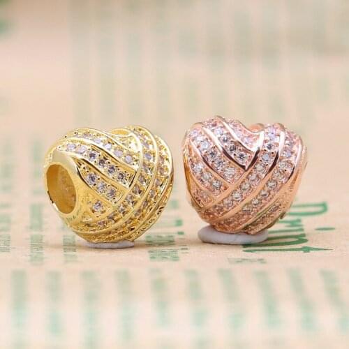 Hot Sale Genuine 100% 925 Sterling Silver Full Of Zircon Heart-shaped Beads Fit Original Bracelet Pendant Diy Jewelry Charms Gif