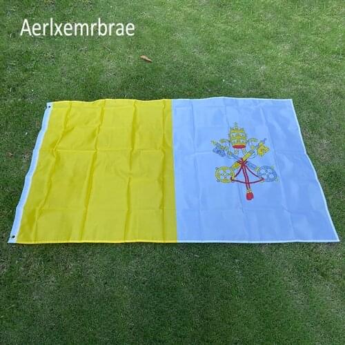 Free shipping aerlxemrbrae flag The Vatican Flag Flag Christianity Cross Banner Church Pennant banner