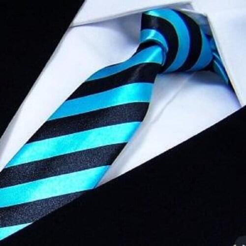 2019 Slim Ties Skinny Tie Mens necktie Polyester plaid fashion neckties blue white stripe 5CM WIDTH corbatas gravata