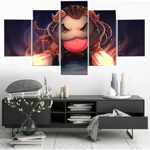 Canvas Painting 5 Panel Lol Game Lucian Canvas Print League Of Legends Living Room Wall Art Decoration Pictures Artwork Poster