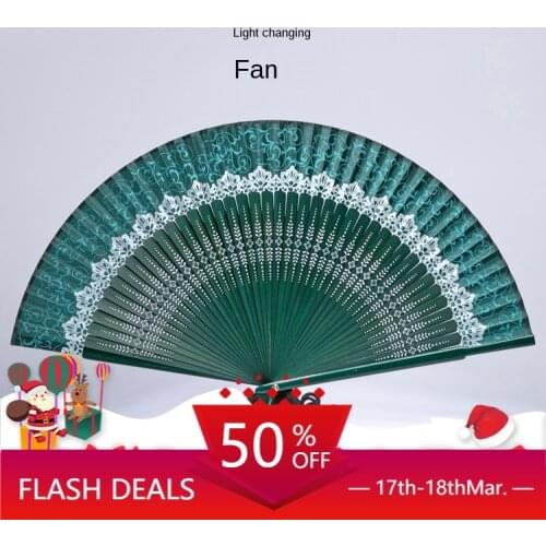 Chinese Style Lace Portable Fan Japanese Style Folding Fan Bamboo Craft Fan Ancient Style Small Gift Fan for Women
