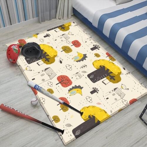 Alfombra Cute Animal Pattern Non-Slip Children Flannel Carpet Baby Carpet Baby Play Mat Children Comfortable Rectangle Carpet