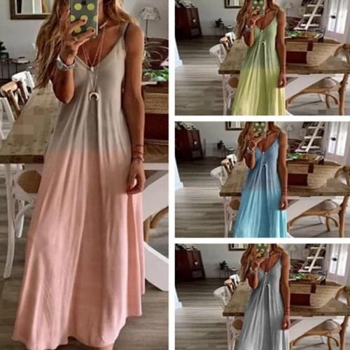 Summer Female Sexy Off Shoulder V-neck Print Dress Women Casual Sleeveless Long Party Dress Autumn Ladies Spaghetti Straps Dress