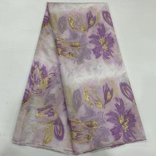 Fashion Jacquard Fabric Floral Brocade Material African Damask Organza Mesh Cloth Nigerian French Tulle Net For Dress POZ35
