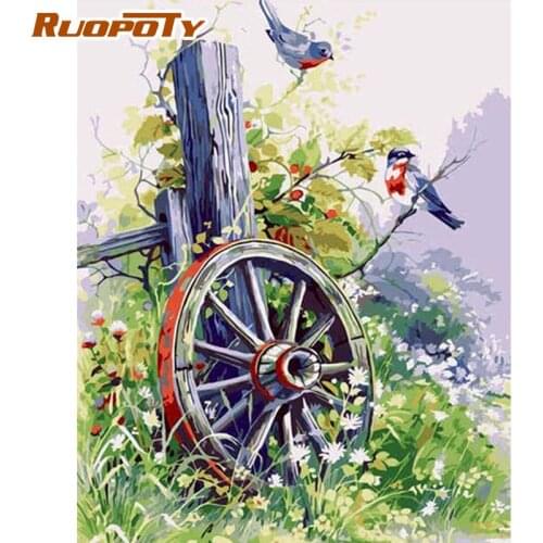 RUOPOTY 40x50cm Oil Picture By Numbers Kits Diy Framed On Canvas Home Decor Landscape Painting Living Room Wall Acrylic Paint